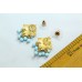 Gold Plated 925 Sterling Silver Blue Enamel chain Pendant Earring set